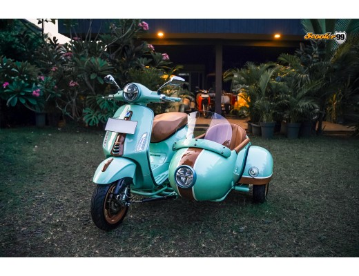 Sidecar Kit for Vespa Primavera Mint Brown Classic Edition